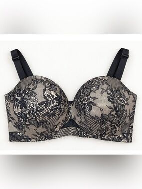 NEW CACIQUE LANE BRYANT COMFORT BLACK BLISS PLUNGE MULTI-WAY STRAPLESS BRA 42H